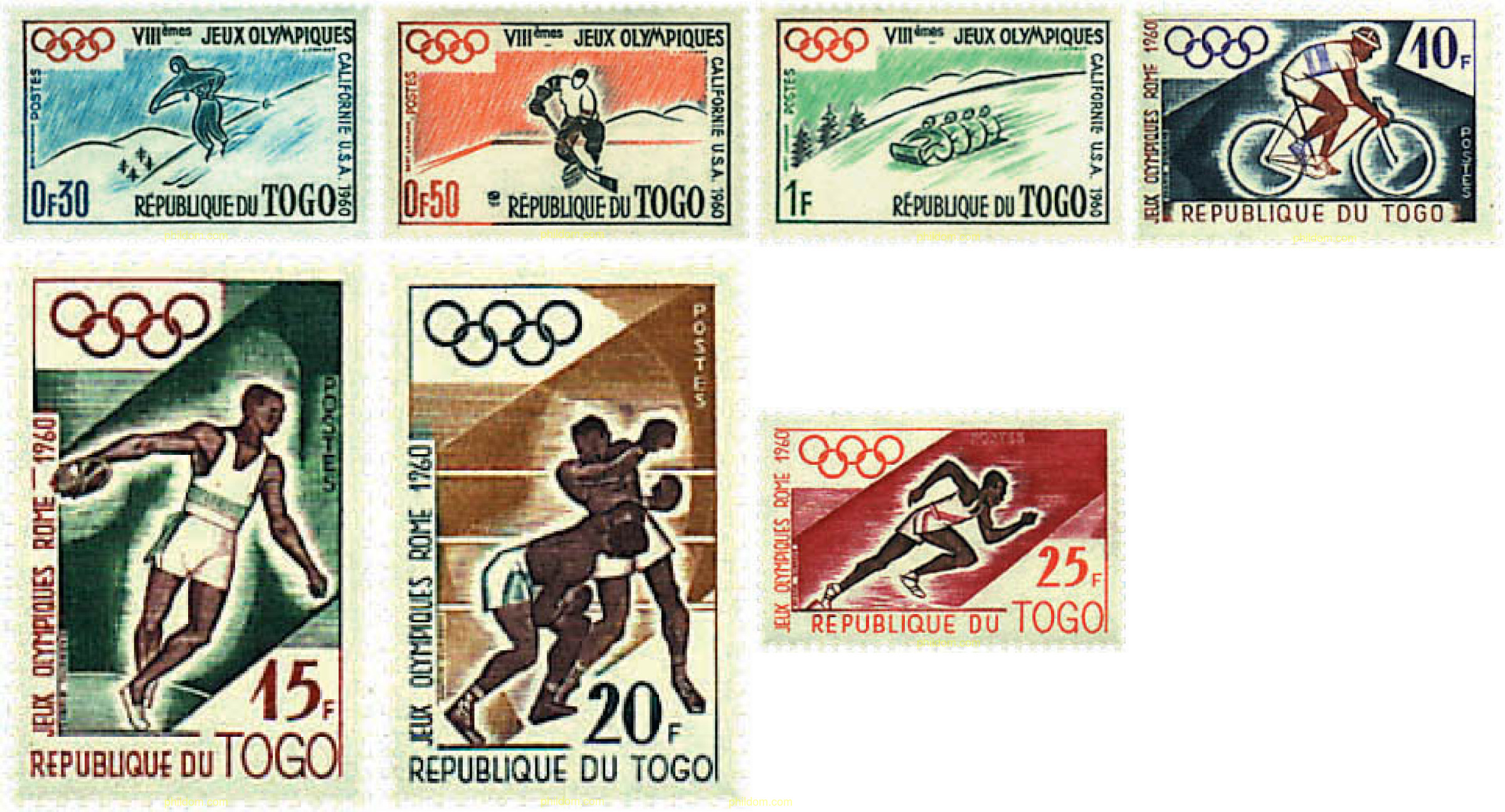TOGO – 17 JUEGOS OLIMPICOS VERANO ROMA 1960. – 8 JUEGOS OLIMPICOS INVIERNO SQUAW VALLEY 1960 1960