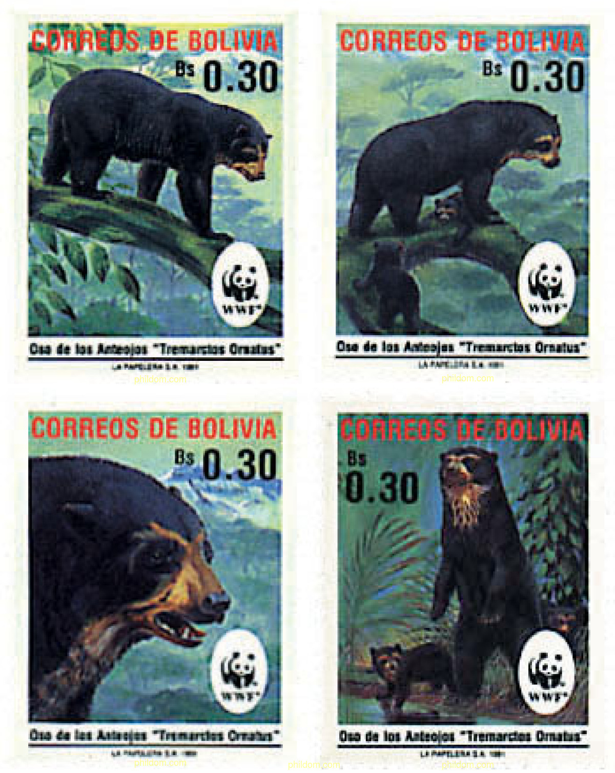 BOLIVIA – OSO DE ANTEOJOS 1991
