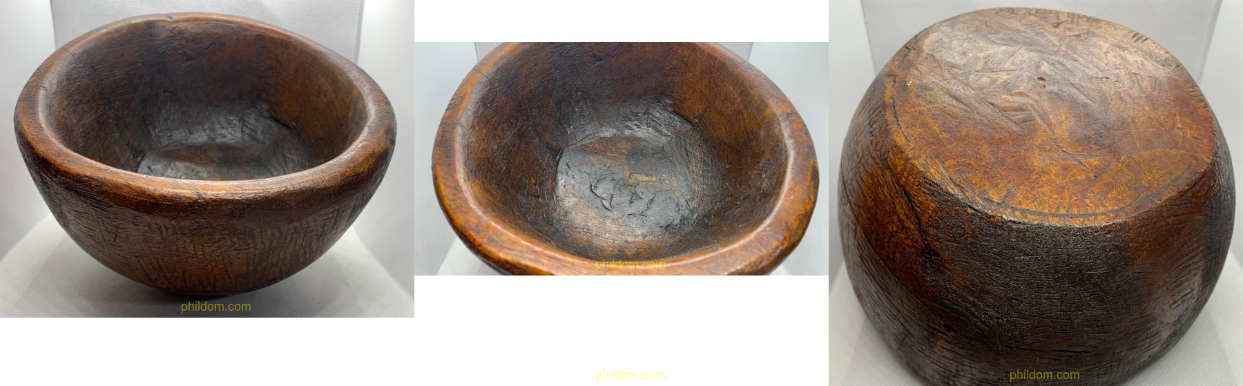 ANTIGUO BOL DE MADERA HECHO A MANO
