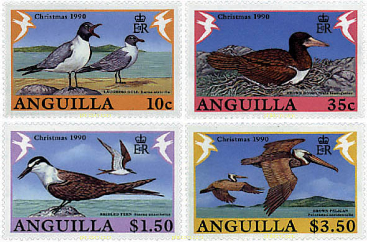 ANGUILLA – NAVIDAD. AVES MARINAS 1990